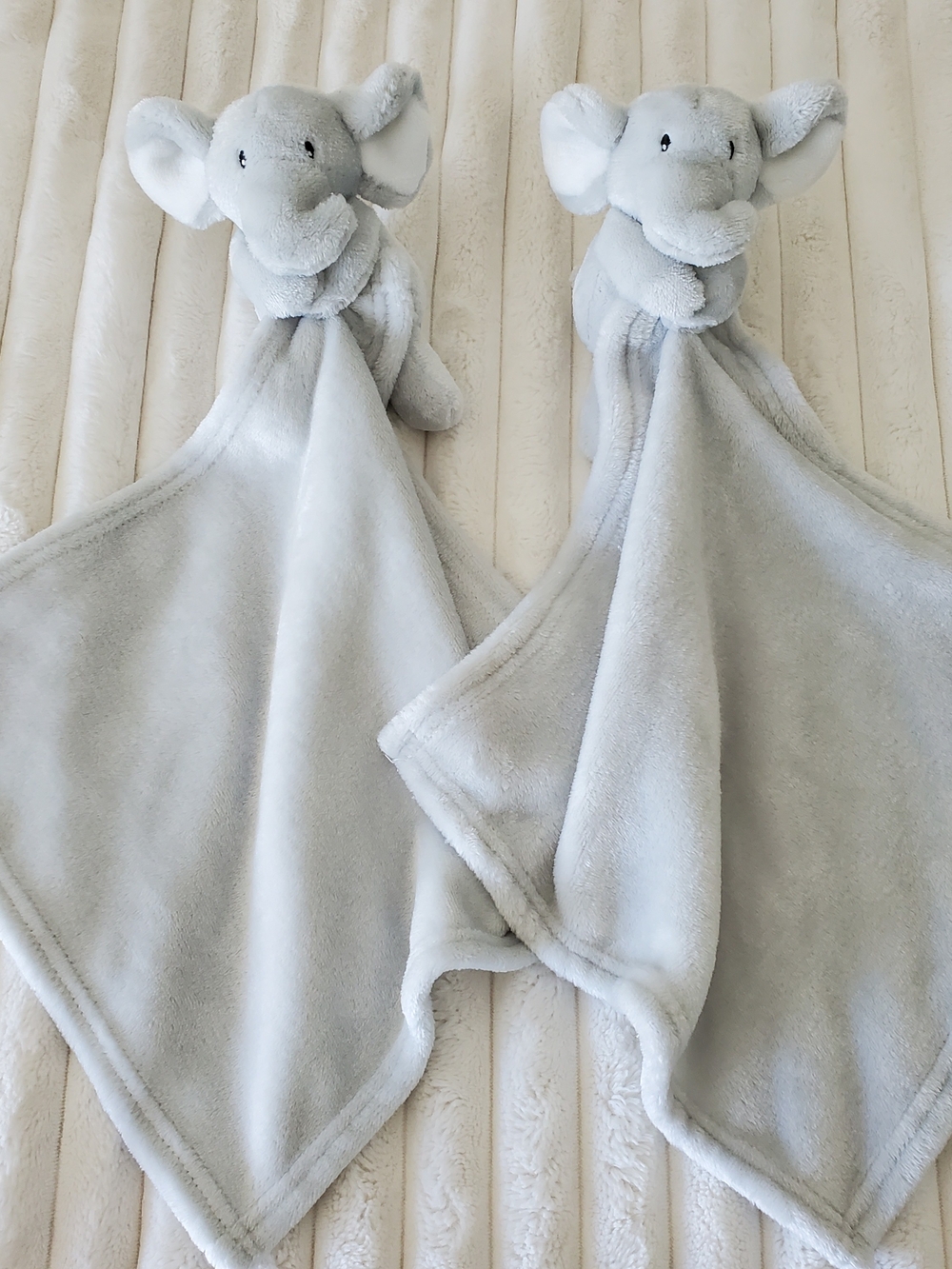 Plush Elephant Security Blanket Loveys - Pair For Twins
